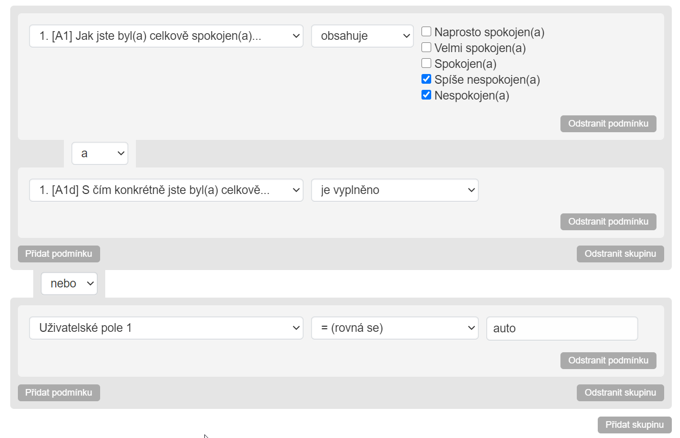 Vnořené skupiny filtru