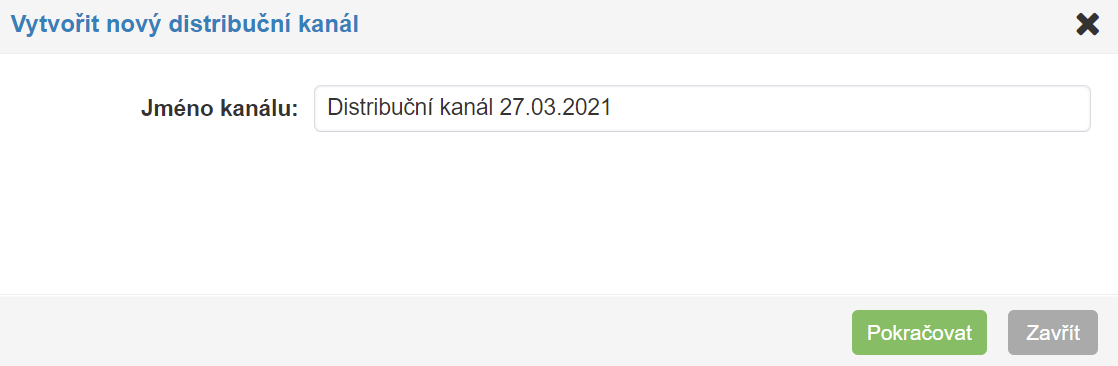 Jméno nového distribučního kanálu