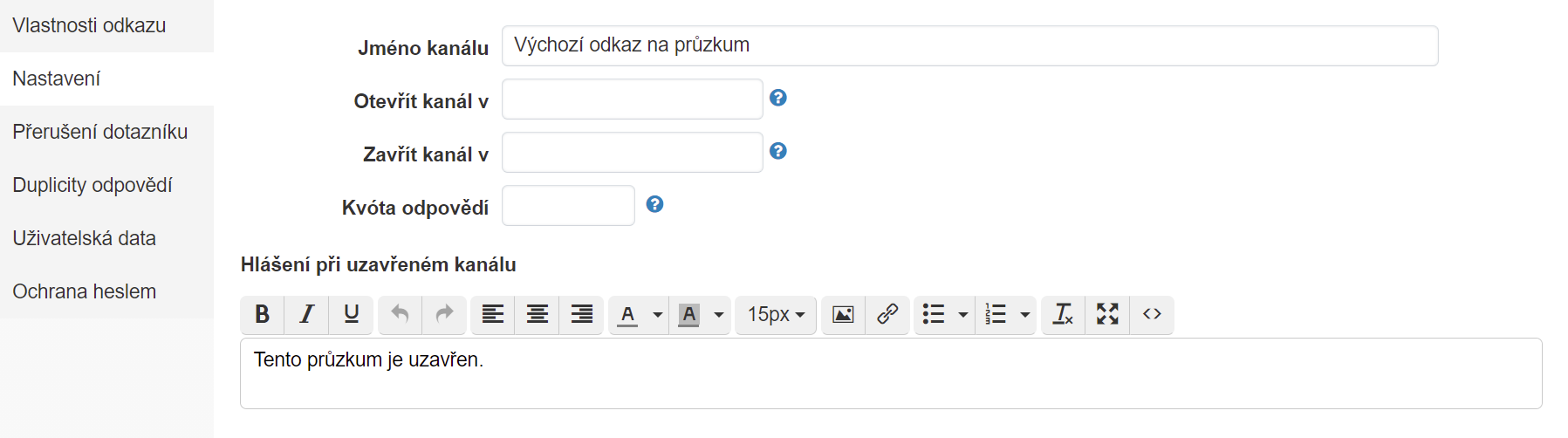 Nastavení distribučního kanálu