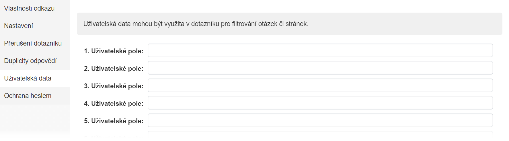 Uživatelská data v distribučním kanálu