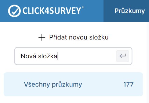 Přidání nové složky