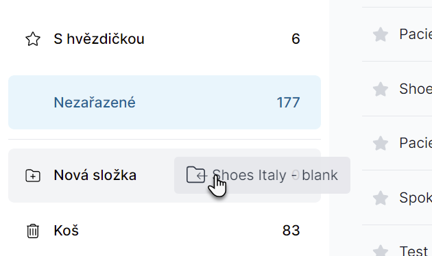 Přesun průzkumu do složky