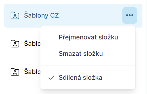 Nastavení sdílené složky