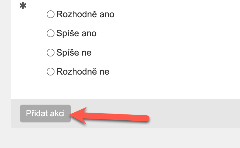 Přidání nové akce strany