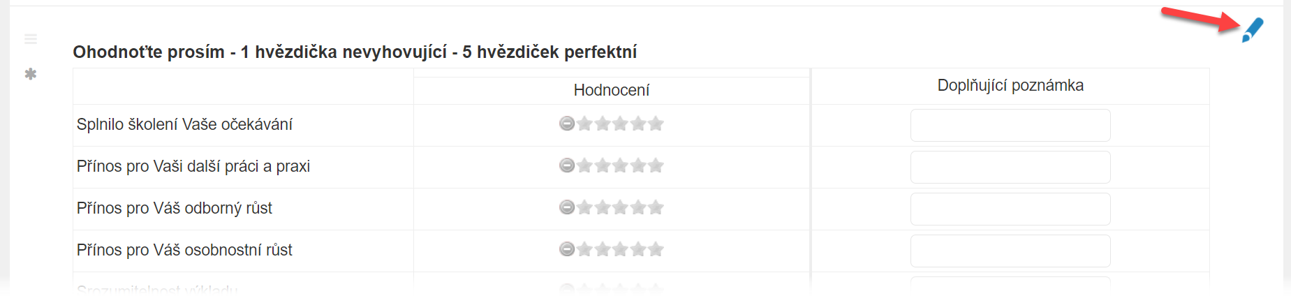 Editace otázky v editoru dotazníku