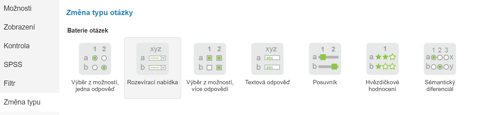 Změna typu baterie otázek