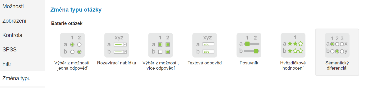 Změna typu baterie otázek