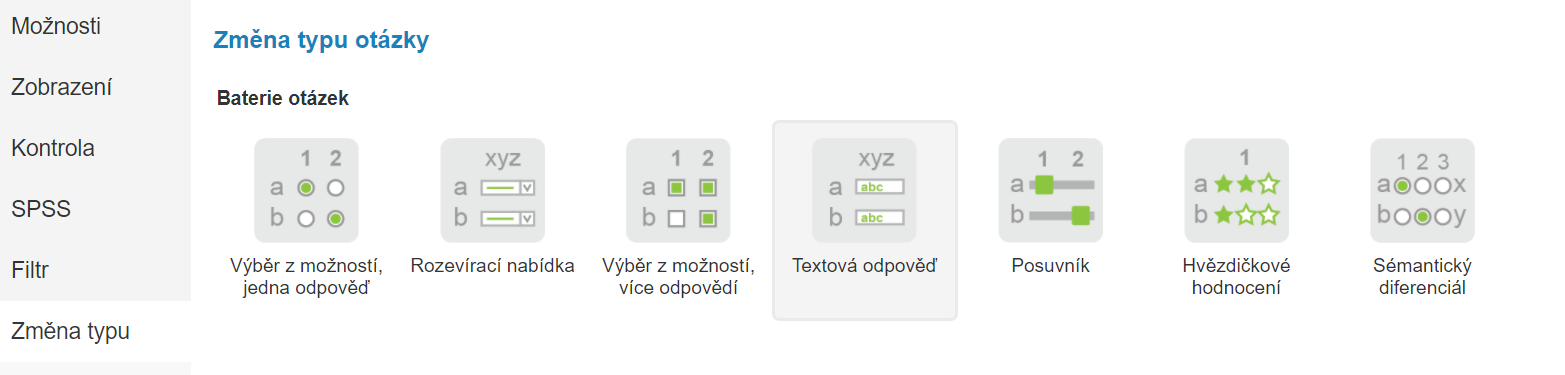 Změna typu baterie otázek