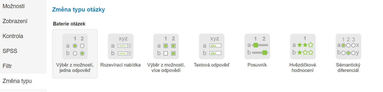 Změna typu baterie otázek