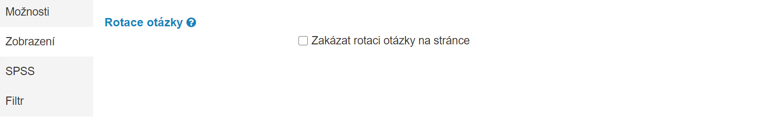 Možnosti zobrazení otázky