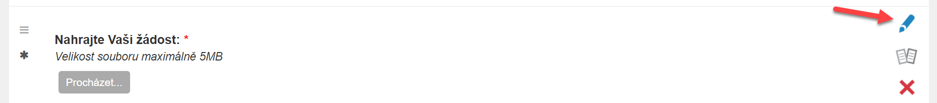 Editace otázky v editoru dotazníku