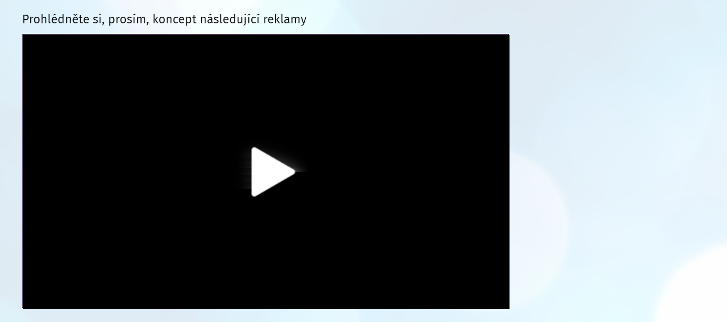 Zobrazení privátního videa v dotazníku