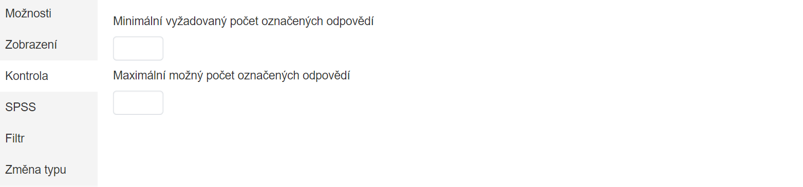 Možnosti kontroly otázky
