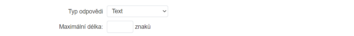 Kontrola odpovědi pro typ Text, Datum a E-mailová adresa