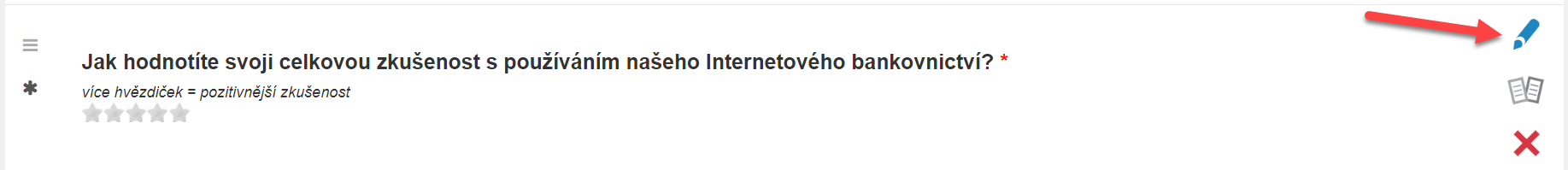 Editace otázky v editoru dotazníku
