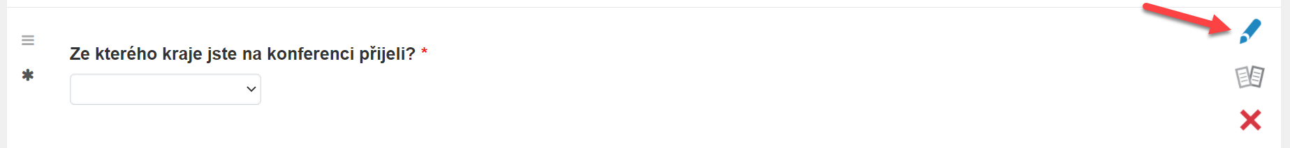 Editace otázky v editoru dotazníku