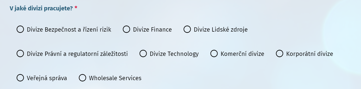 Zobrazení odpovědí otázky 