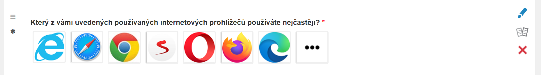 Editace otázky v editoru dotazníku