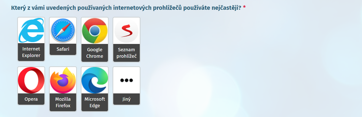 Zobrazení otázky s volbou 
