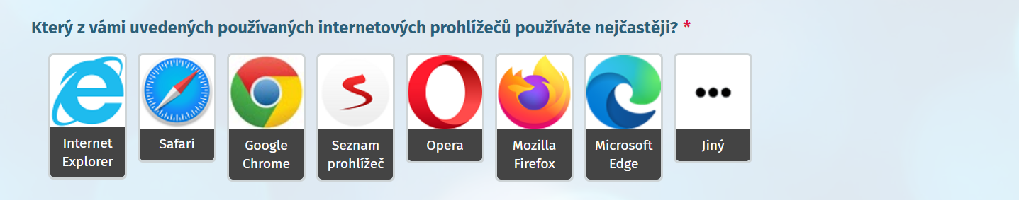 Zobrazení otázky s volbou 