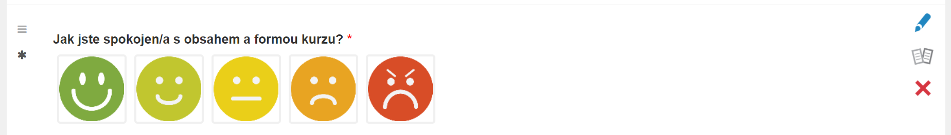 Editace otázky v editoru dotazníku