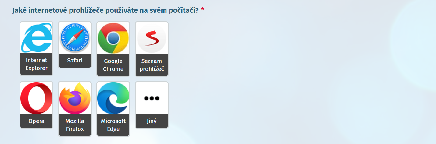 Zobrazení otázky s volbou 