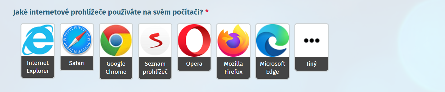 Zobrazení otázky s volbou 