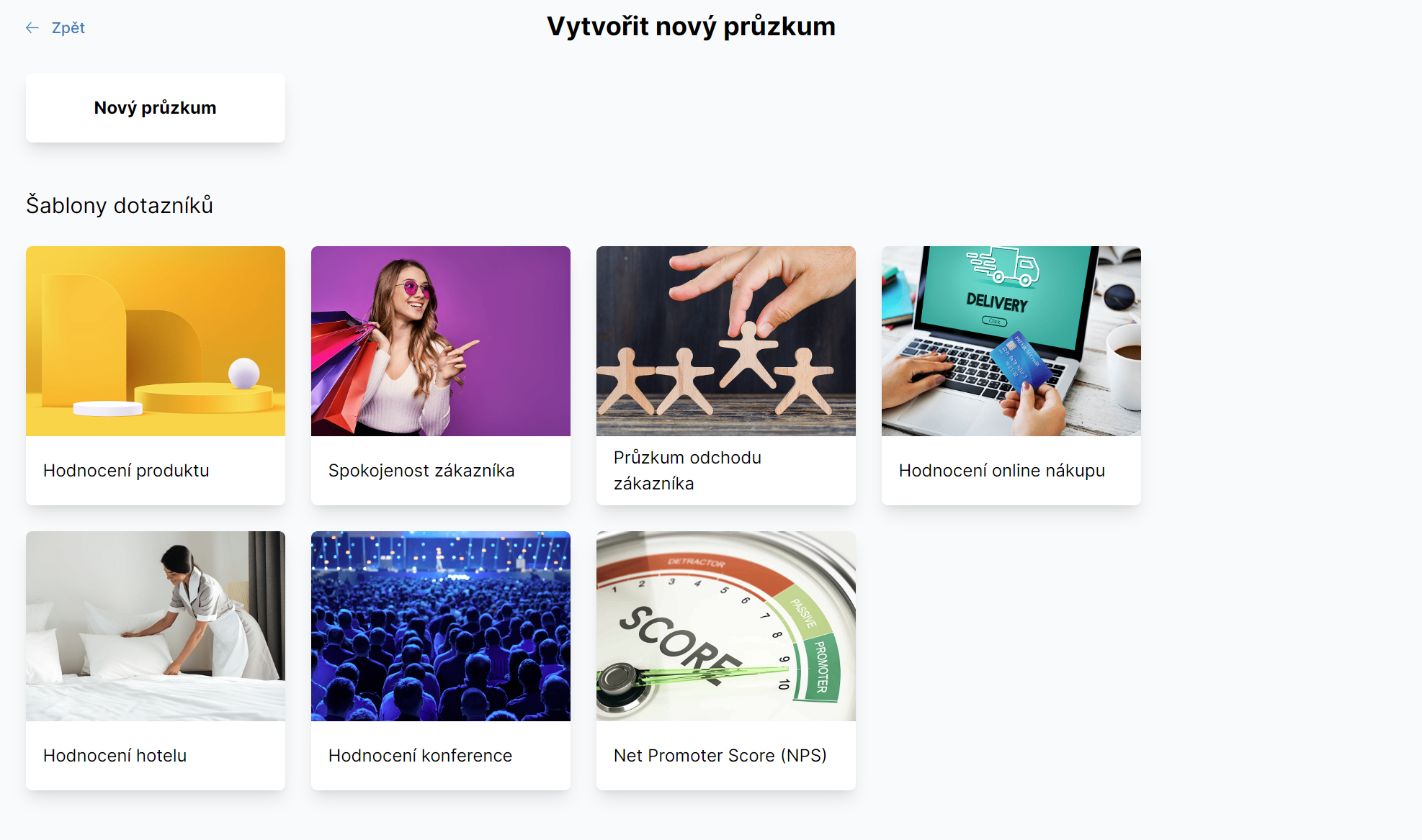 Vytvoření nového průzkumu